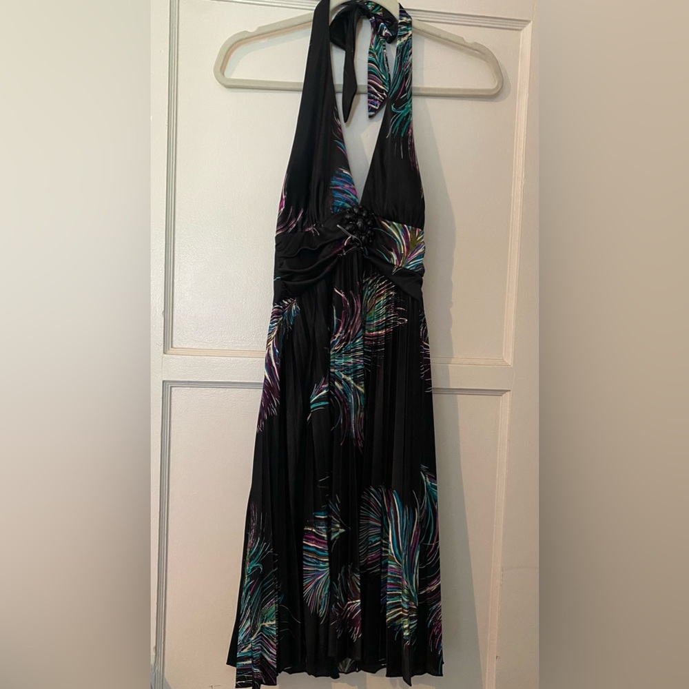 NWT Black Halter Pleated Dress by Speechless. Size S.